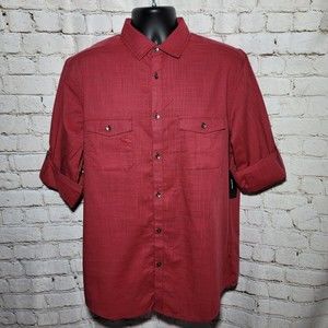 Alfani Men's Collared Warren Long Sleeve Button-up Shirt Blue SZ M $55 B16